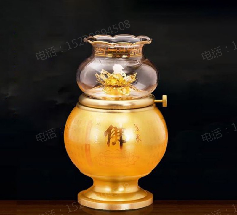 磨砂金色佛灯