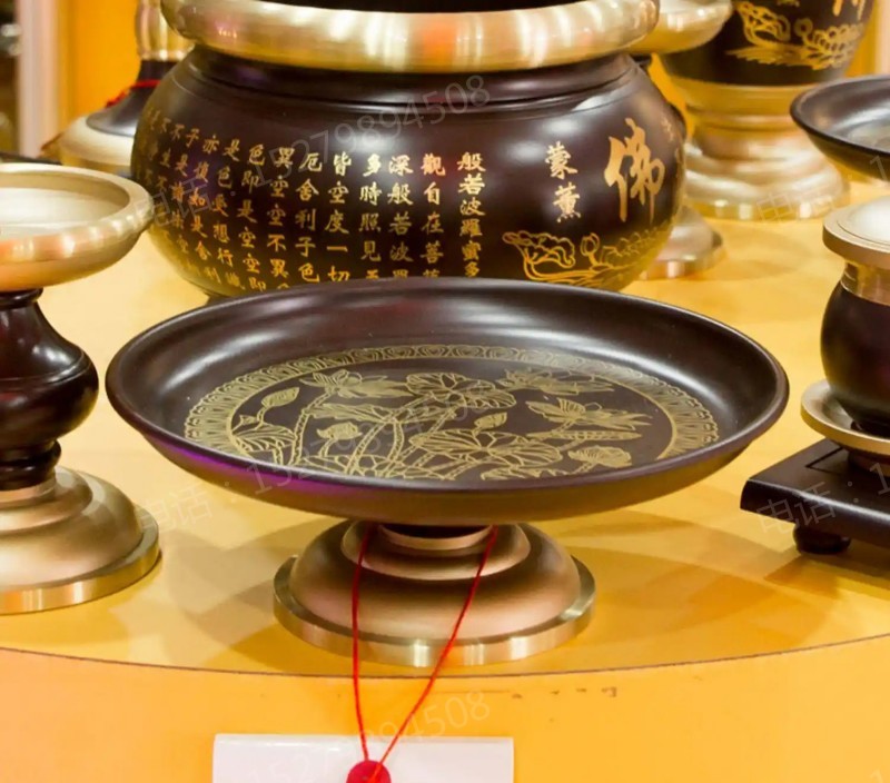 深色莲花供果盘