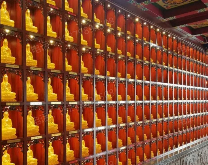 乌海红底金佛万佛墙