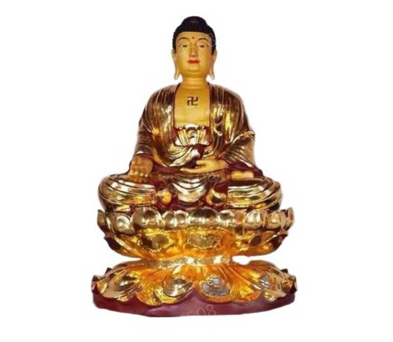 贴金三宝佛像
